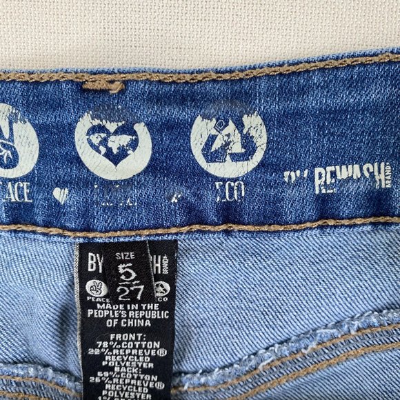 Rewash Super High Rise Destructed Jean Shorts - Picture 6 of 6